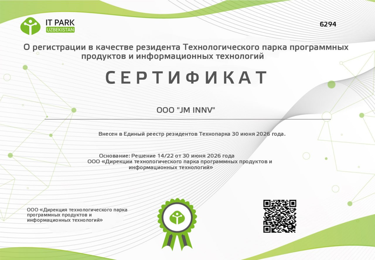 JM INNV — резидент IT Park Uzbekistan